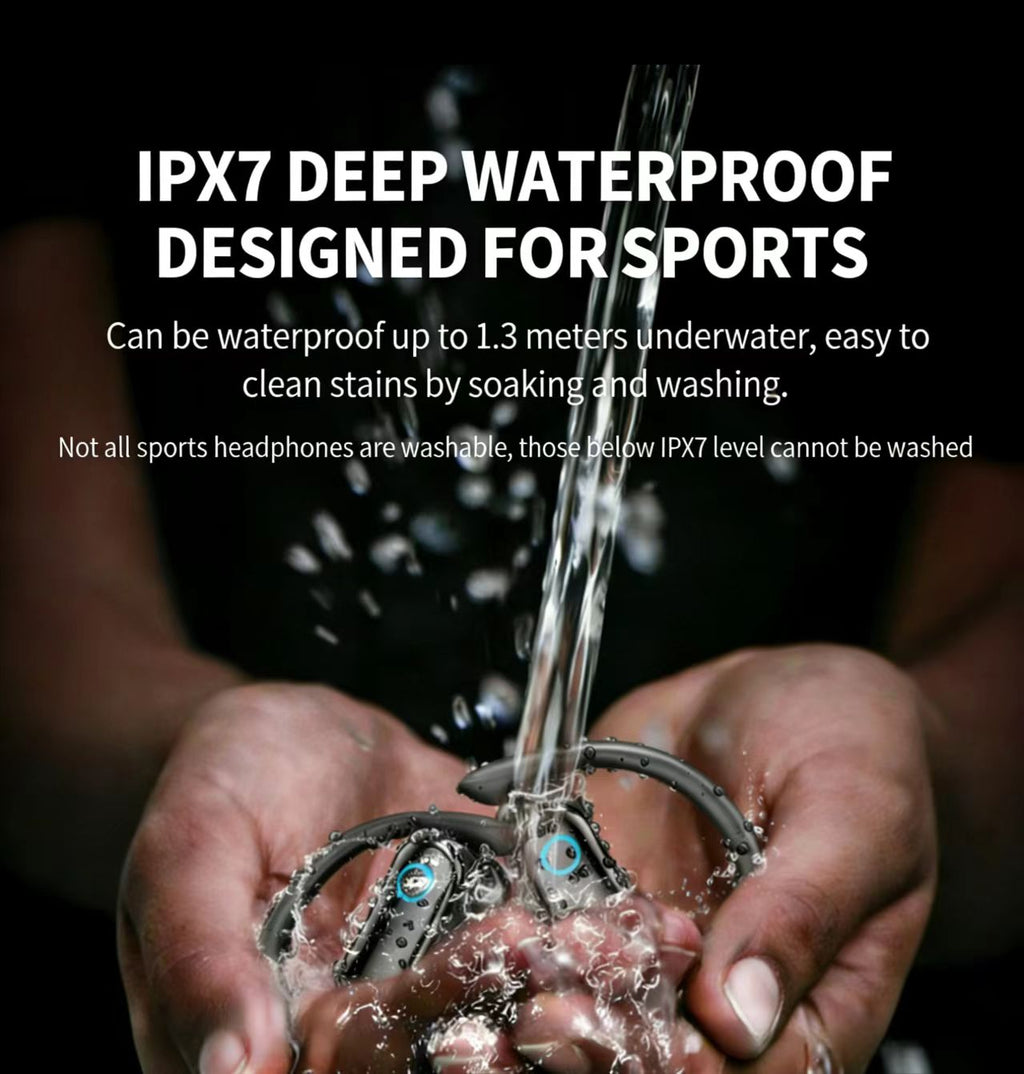 IPX7 방수 TWS 스포츠 블루투스 이어폰, 고음질 스테레오, 이어훅 디자인