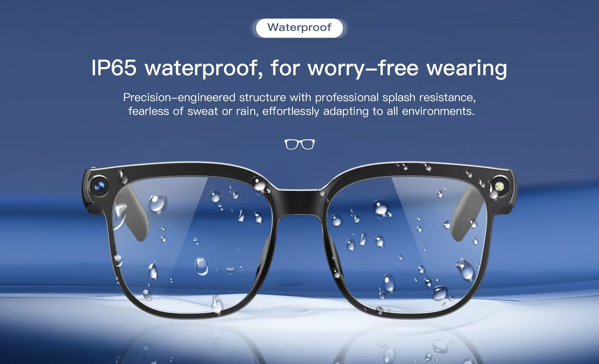 8MP 사진/동영상 촬영, 실시간 번역, 블루투스 통화 및 AI 비서 기능을 갖춘 스마트 안경.