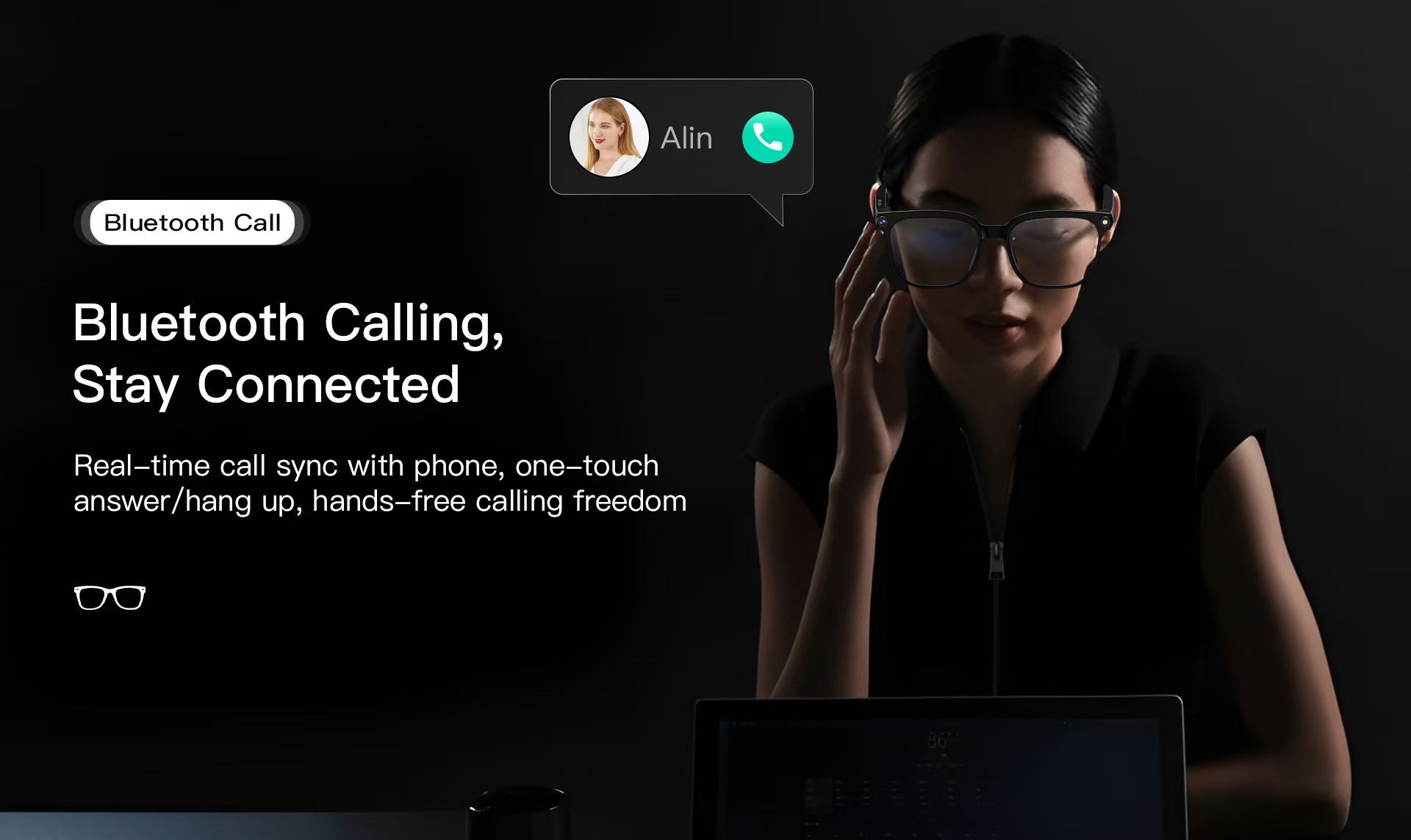 8MP 사진/동영상 촬영, 실시간 번역, 블루투스 통화 및 AI 비서 기능을 갖춘 스마트 안경.