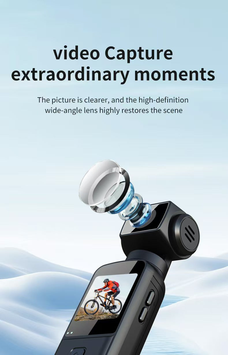 4K 울트라 HD 손떨림 방지 포켓 카메라, 야외 방수 자전거 DV 카메라, 270° 회전 스크린으로 브이로그 및 액션 촬영에 적합.