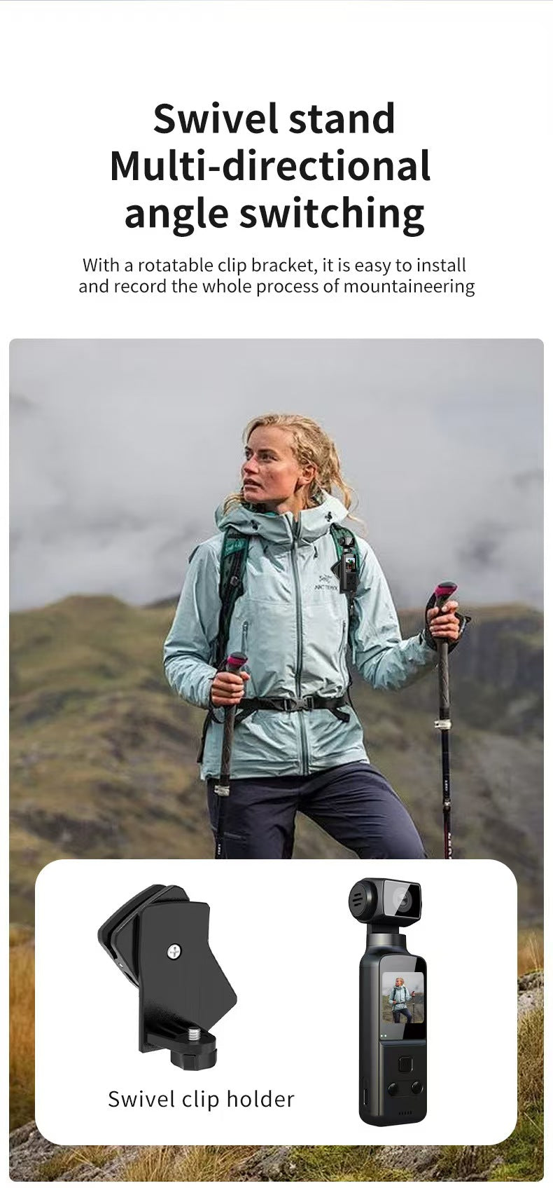 4K 울트라 HD 손떨림 방지 포켓 카메라, 야외 방수 자전거 DV 카메라, 270° 회전 스크린으로 브이로그 및 액션 촬영에 적합.