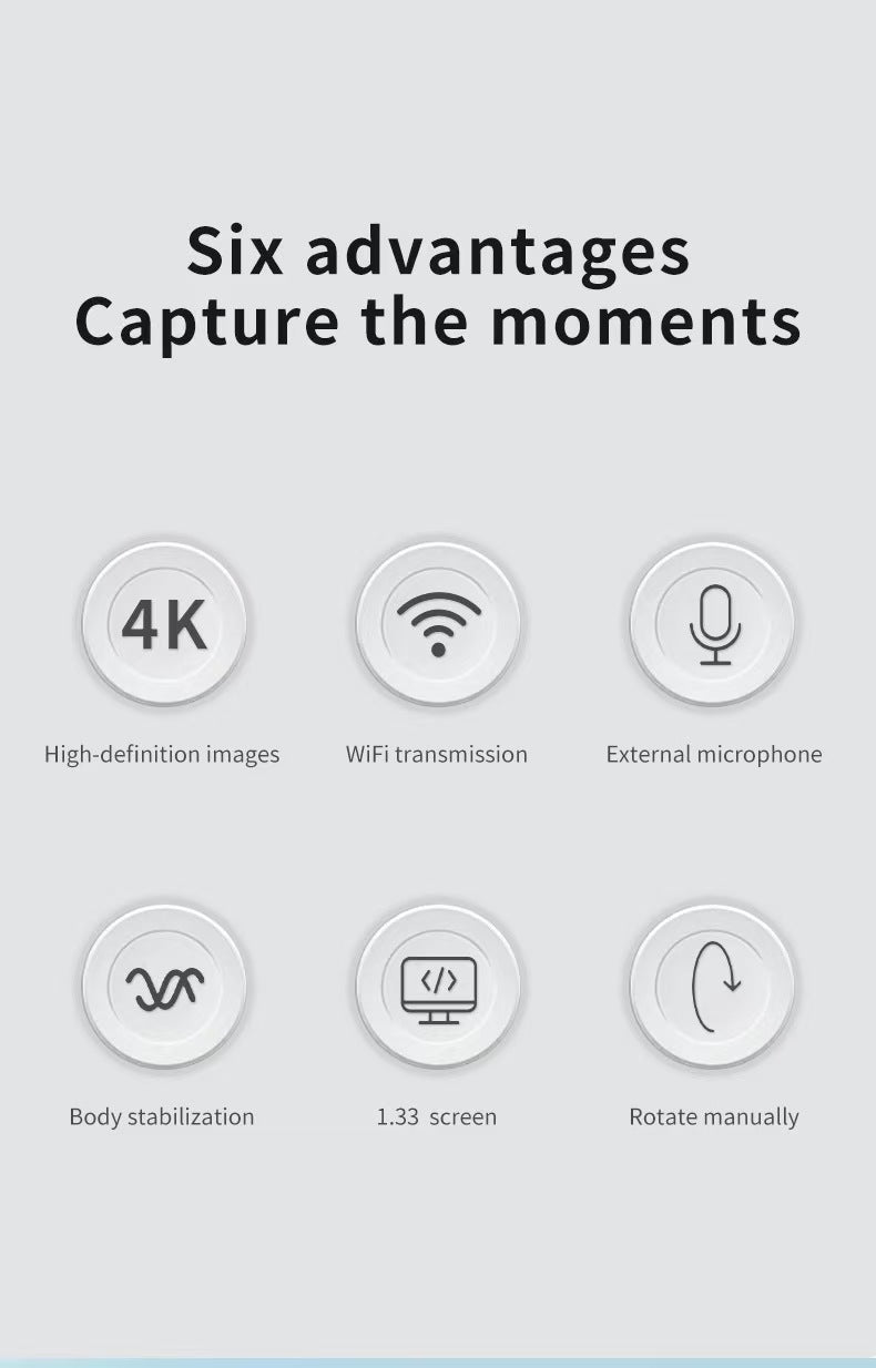 4K 울트라 HD 손떨림 방지 포켓 카메라, 야외 방수 자전거 DV 카메라, 270° 회전 스크린으로 브이로그 및 액션 촬영에 적합.