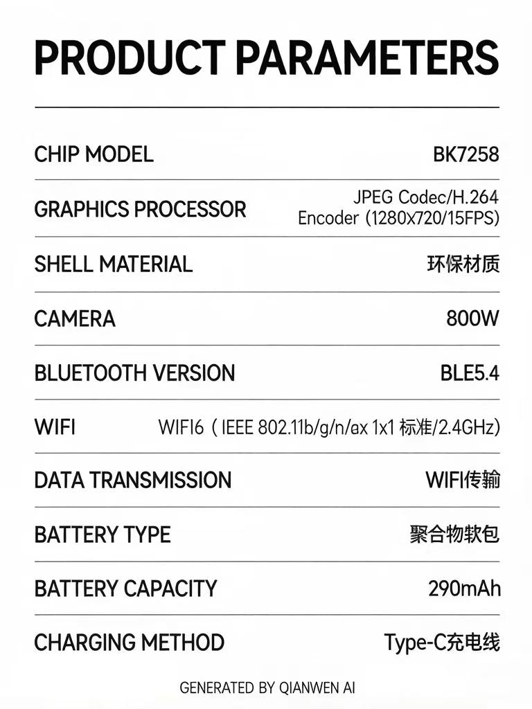 AI 스마트 안경, 8MP 다기능 HD 사진 촬영, 비디오 녹화, 사물 인식, 통화 기능 및 데이터 전송 기능 탑재, 모델 M89.