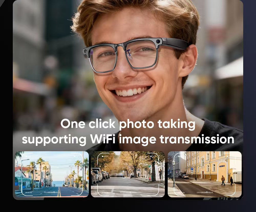 AI 스마트 안경 G1, 8MP HD 사진/비디오 촬영, 실시간 번역 및 스마트 블루투스 기능을 갖춘 새로운 반무테 비즈니스 스타일.