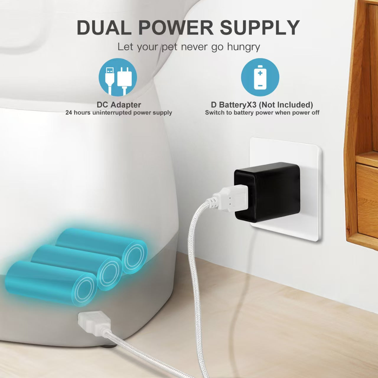 3.5L 스마트 와이파이 자동 사료 급식기 (고양이 및 강아지용)