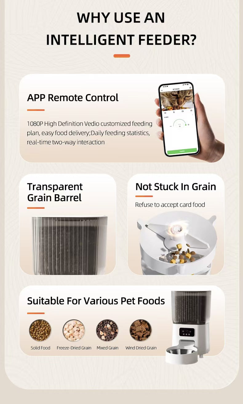 카메라가 내장된 스마트 자동 고양이 사료 급식기