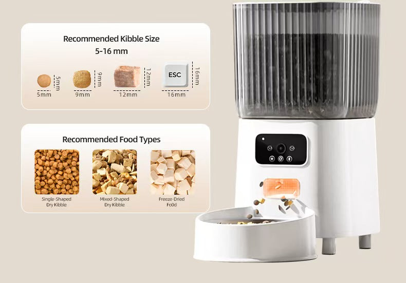 카메라가 내장된 스마트 자동 고양이 사료 급식기