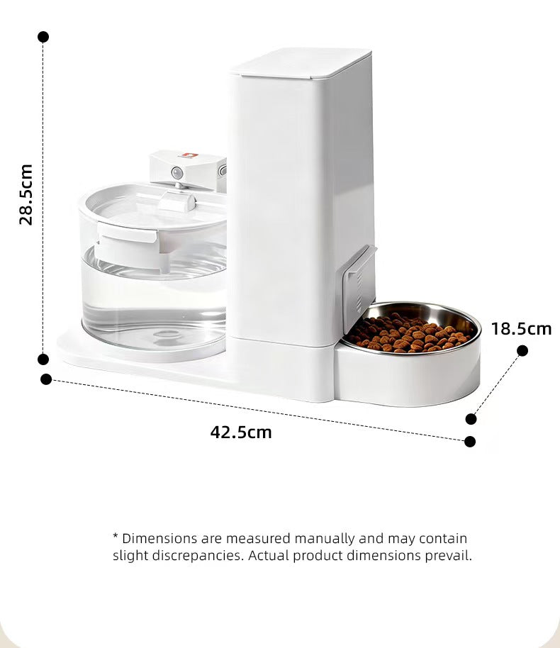 고양이와 강아지를 위한 2-in-1 무선 자동 사료 공급기 겸 급수기 (온도 유지 기능 포함)