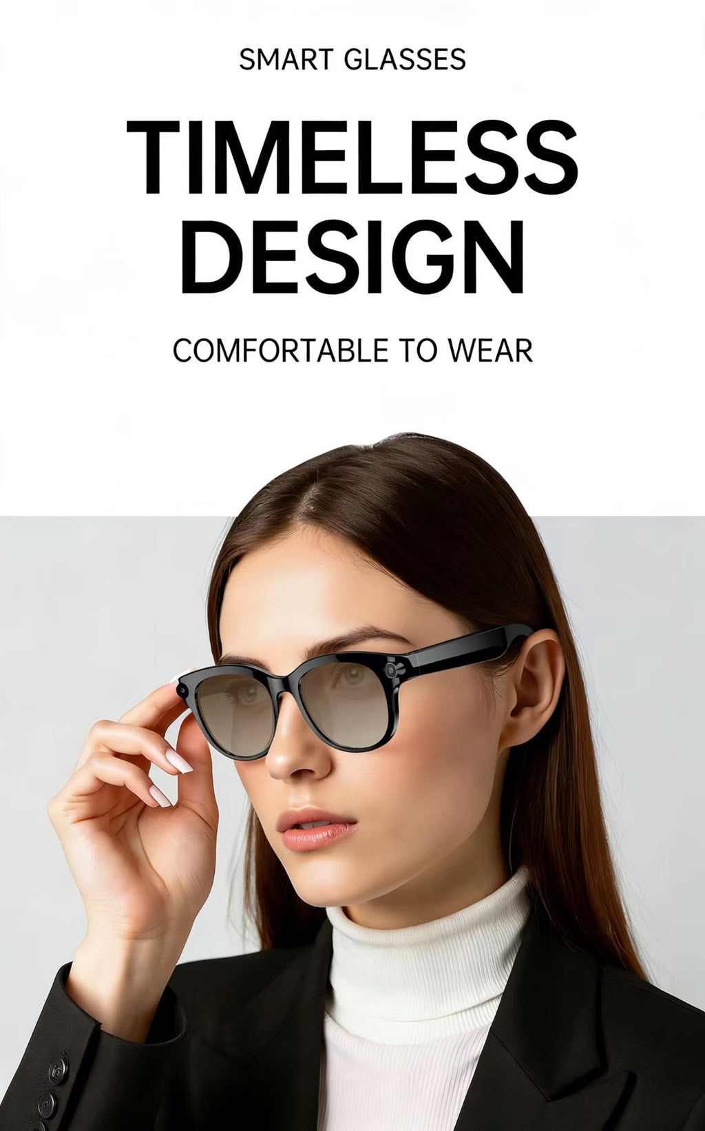 AI 스마트 안경, 8MP 다기능 HD 사진 촬영, 비디오 녹화, 사물 인식, 통화 기능 및 데이터 전송 기능 탑재, 모델 M89.