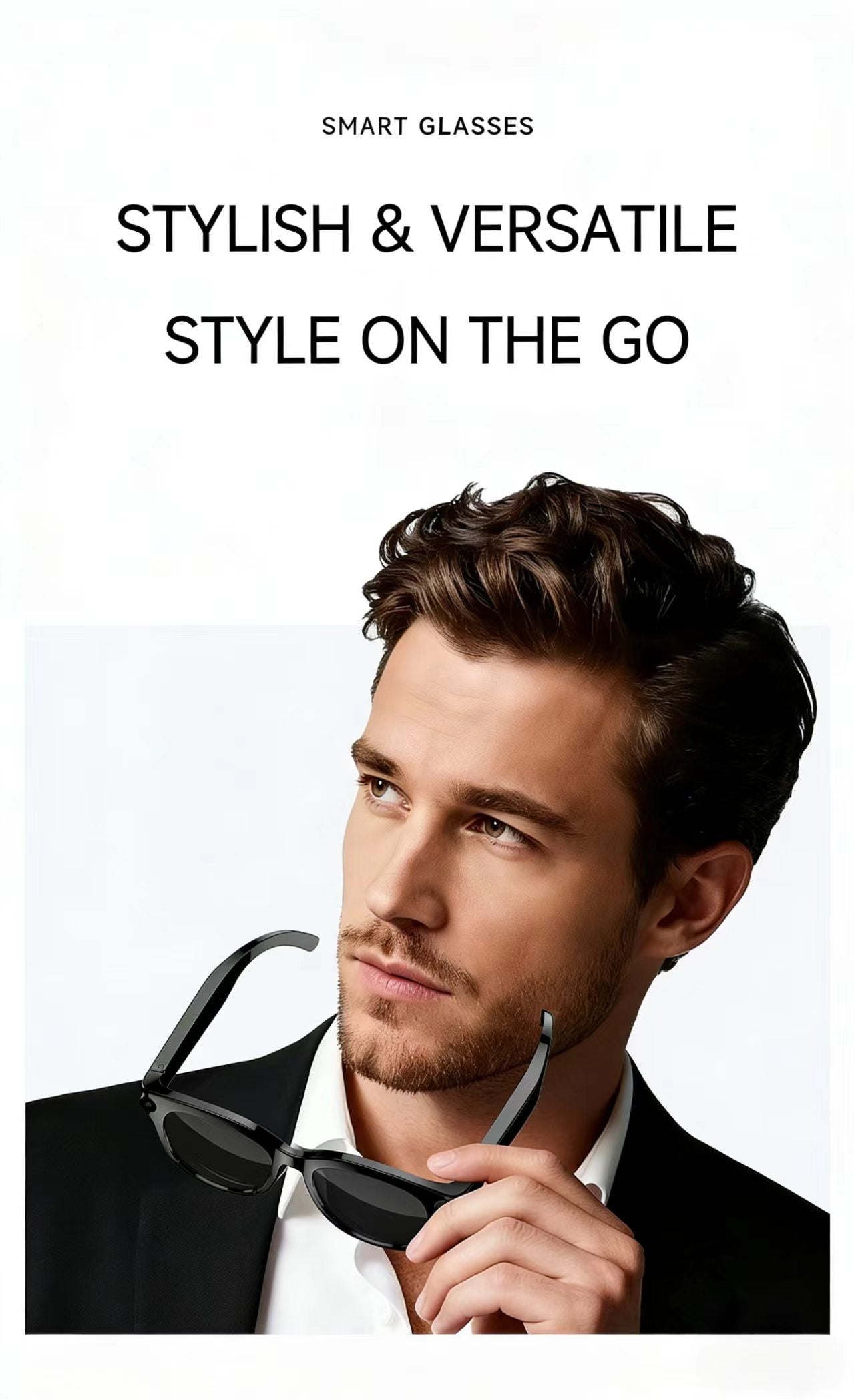 AI 스마트 안경, 8MP 다기능 HD 사진 촬영, 비디오 녹화, 사물 인식, 통화 기능 및 데이터 전송 기능 탑재, 모델 M89.