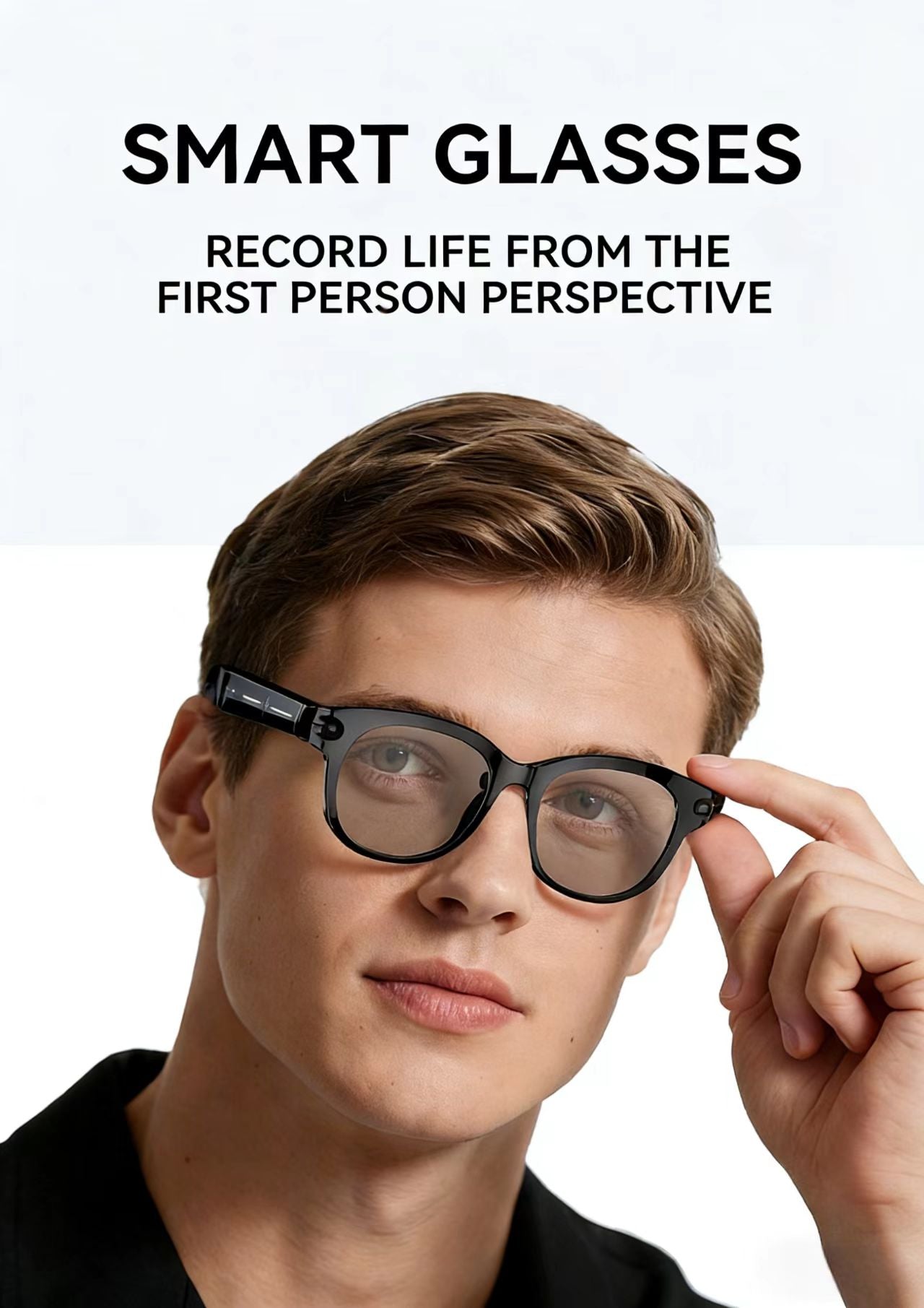 AI 스마트 안경, 8MP 다기능 HD 사진 촬영, 비디오 녹화, 사물 인식, 통화 기능 및 데이터 전송 기능 탑재, 모델 M89.