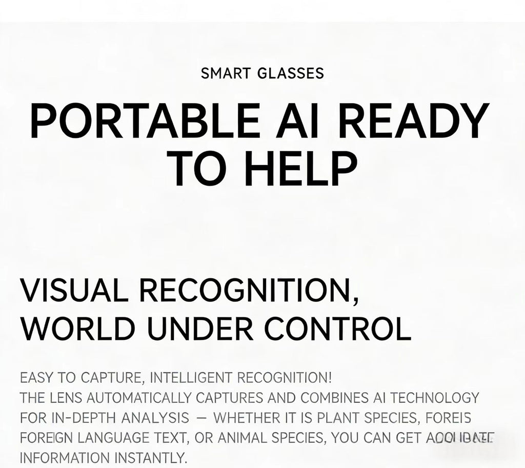AI 스마트 안경, 8MP 다기능 HD 사진 촬영, 비디오 녹화, 사물 인식, 통화 기능 및 데이터 전송 기능 탑재, 모델 M89.