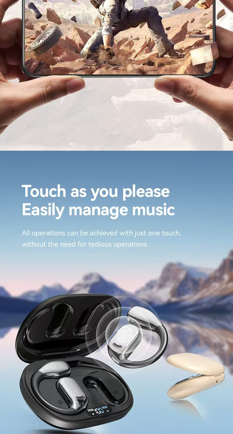 AI 스마트 양방향 실시간 번역 기능을 갖춘 M75 오픈이어 OWS 블루투스 헤드폰