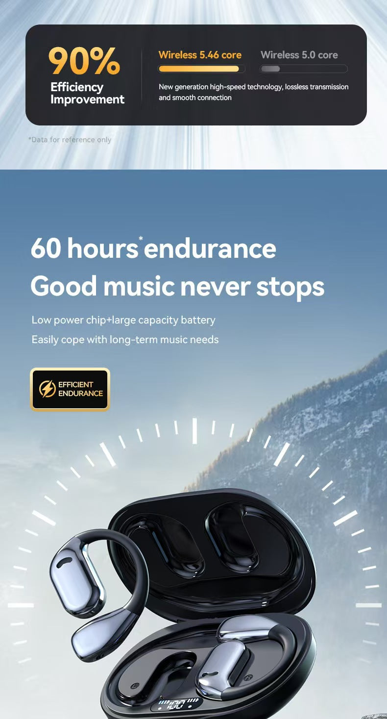 AI 스마트 양방향 실시간 번역 기능을 갖춘 M75 오픈이어 OWS 블루투스 헤드폰