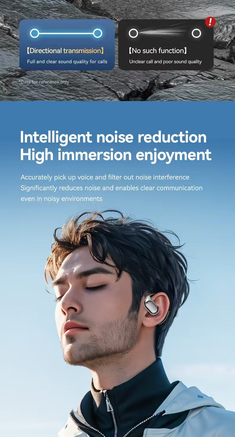 AI 스마트 양방향 실시간 번역 기능을 갖춘 M75 오픈이어 OWS 블루투스 헤드폰