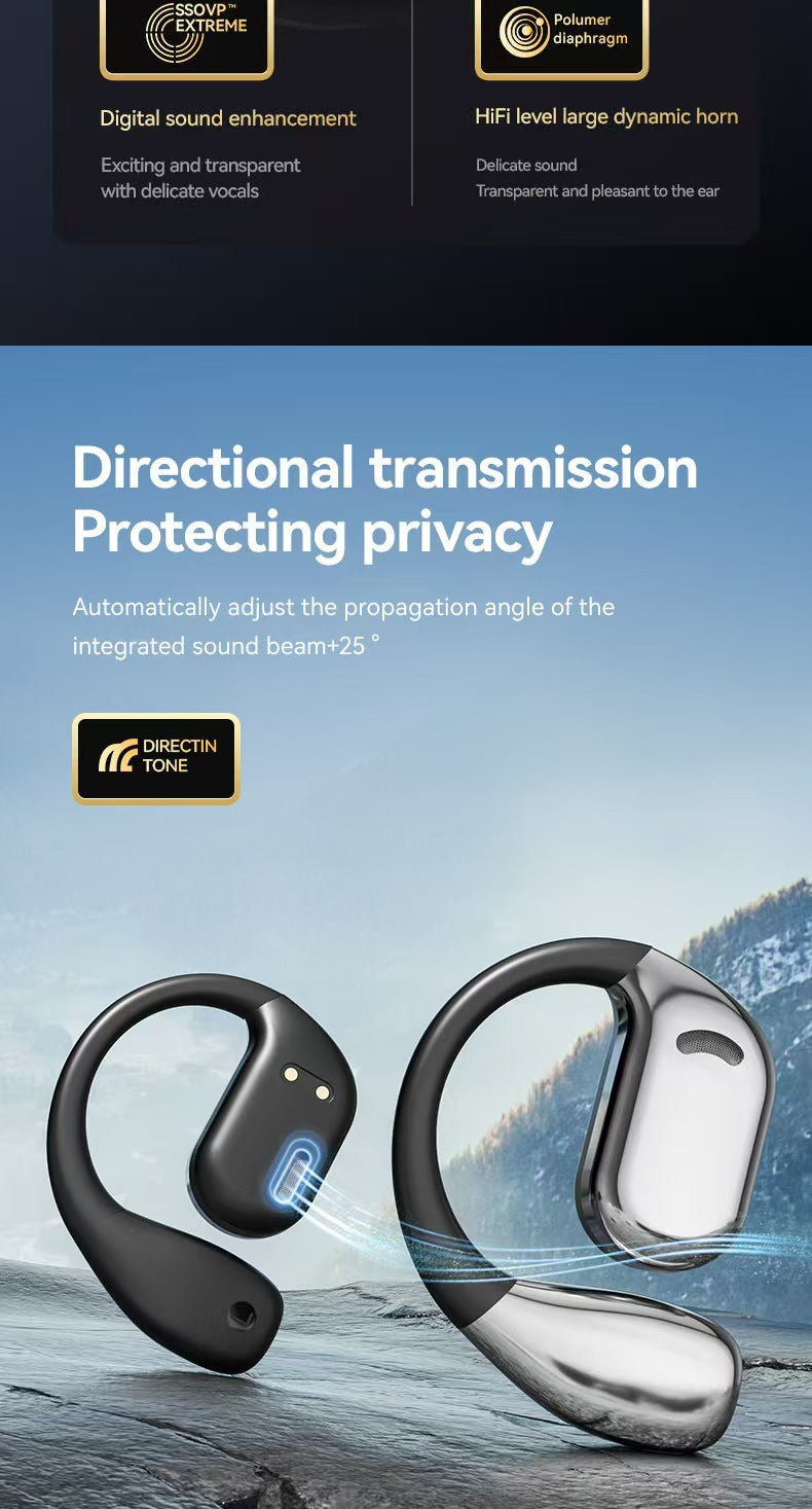 AI 스마트 양방향 실시간 번역 기능을 갖춘 M75 오픈이어 OWS 블루투스 헤드폰