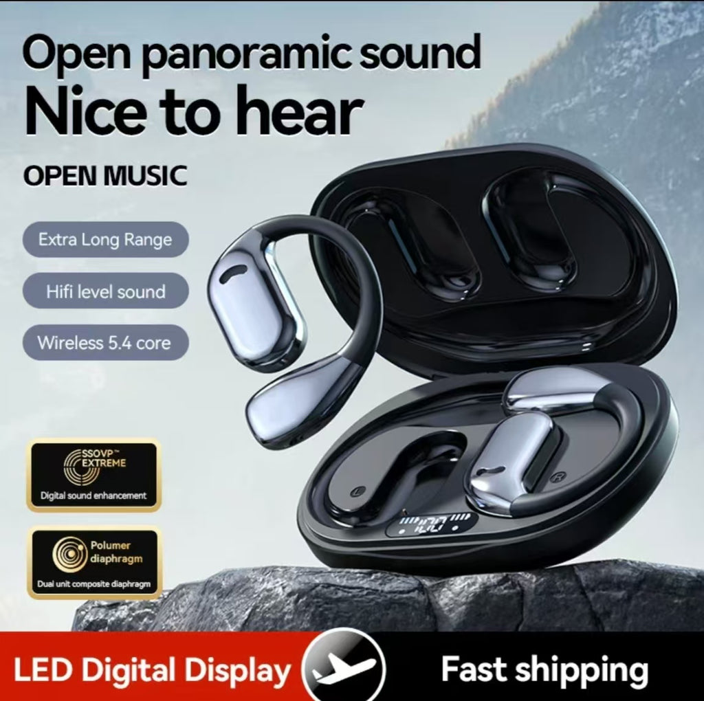 AI 스마트 양방향 실시간 번역 기능을 갖춘 M75 오픈이어 OWS 블루투스 헤드폰