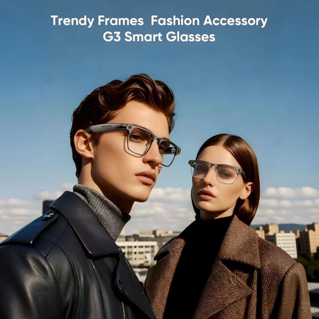 AI 스마트 안경 G1, 8MP HD 사진/비디오 촬영, 실시간 번역 및 스마트 블루투스 기능을 갖춘 새로운 반무테 비즈니스 스타일.