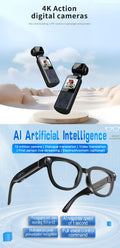 AI Translation Smart Glasses with 13MP Photochromic& 4K Ultra HD Anti-Shake Pocket Camera