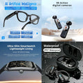 4-in-1 AI Smart Lifestyle Bundle: AI Smart Glasses + 4K Action Camera + Ultra-Slim Smartwatch + IPX7 Waterproof Open-Ear Earbuds